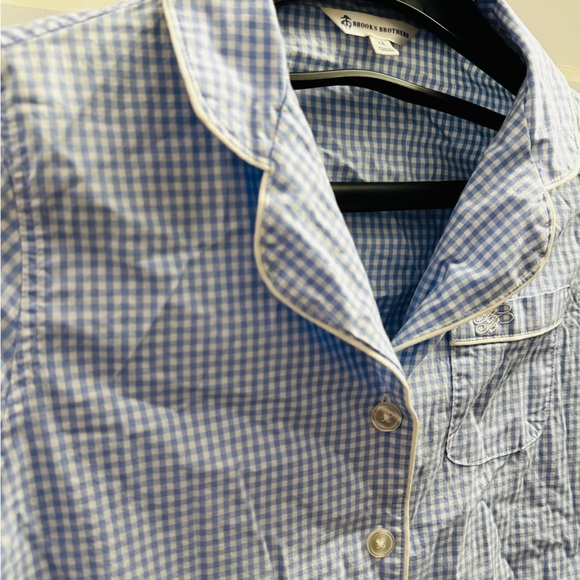Brooks Brothers Gingham Cotton Pajama Set | Blue Check | XS - Picture 5 of 10
